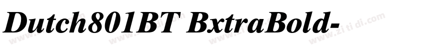 Dutch801BT BxtraBold字体转换